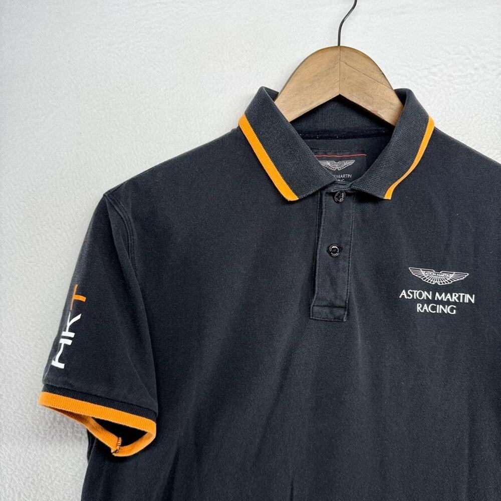 Aston Martin Racing Polo Shirt Men's Small Black Hackett Sport HKT83 Collared